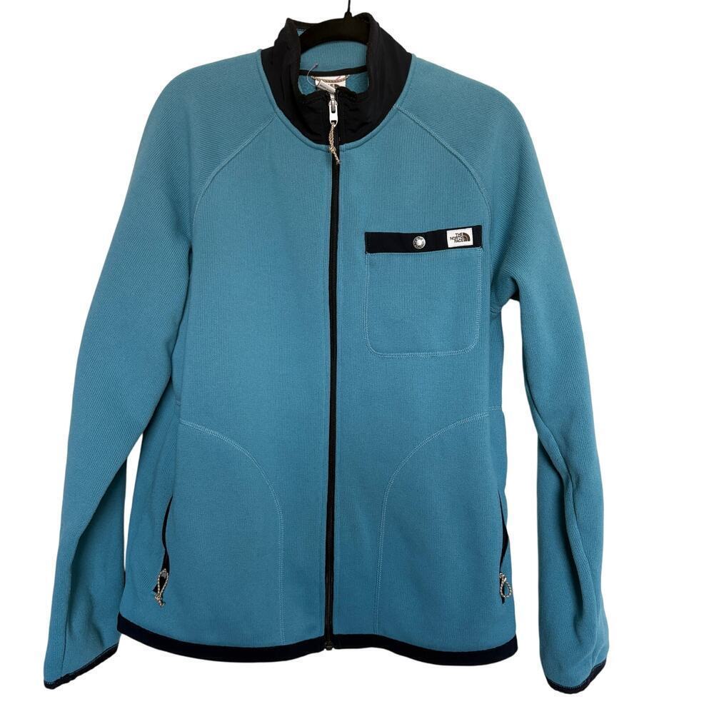 The North Face Mens Blue Zip Jacket M Fleece Lined Outdoor Retro Style GORPCORE
